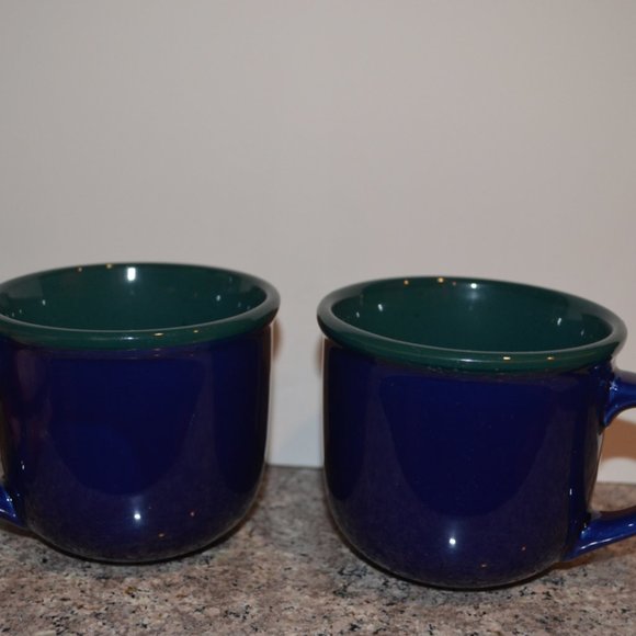 Handmade Pottery Clay 2 Cups Blue / Green - Picture 4 of 5